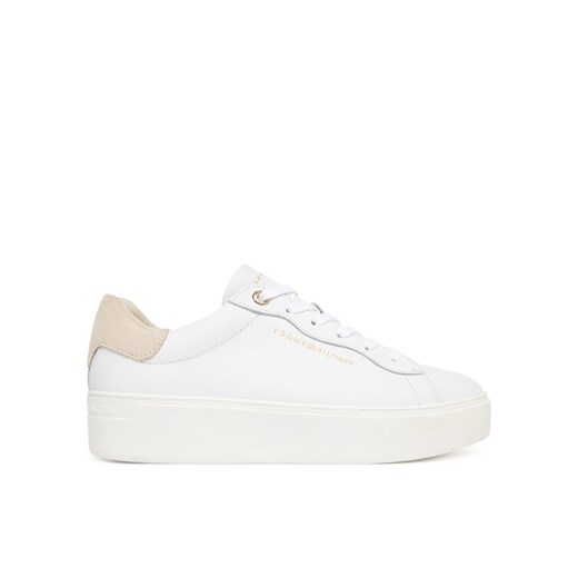 Sneakersy Tommy Hilfiger Chic Platform Cupsole Sneaker FW0FW09021 Biały ze sklepu eobuwie.pl w kategorii Buty sportowe damskie - zdjęcie 187584621