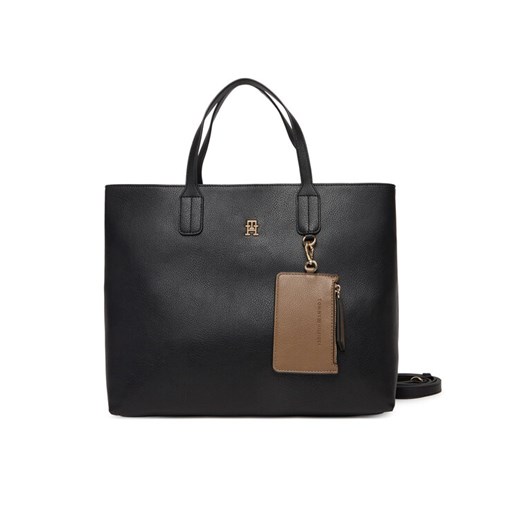 Torebka Tommy Hilfiger Th Icon Satchel AW0AW18122 Czarny ze sklepu eobuwie.pl w kategorii Torby Shopper bag - zdjęcie 187584662
