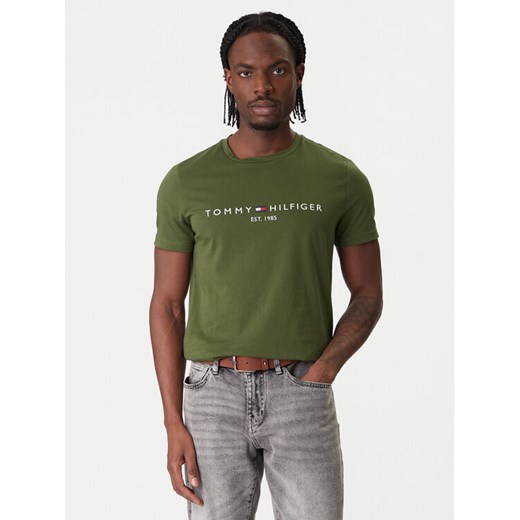 Tommy Hilfiger T-Shirt Logo MW0MW11797 Zielony Regular Fit ze sklepu MODIVO w kategorii T-shirty męskie - zdjęcie 187585400