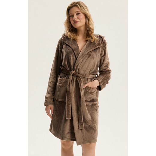 Esotiq szlafrok damski brązowy Cessena 43938-84X, Kolor brązowy, Rozmiar L/XL, Esotiq ze sklepu Primodo w kategorii Szlafroki damskie - zdjęcie 187586272