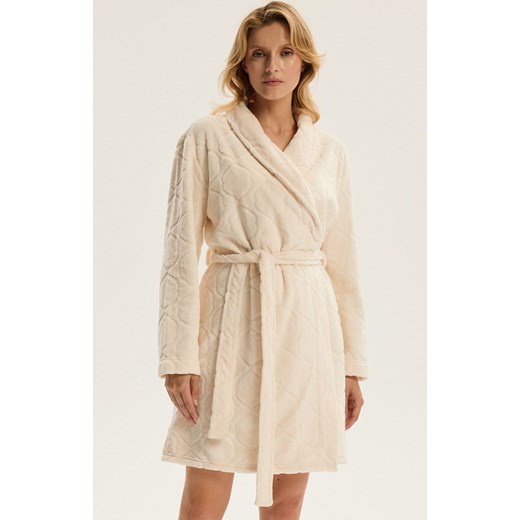 Esotiq ciepły szlafrok damski Coco 43932-01X, Kolor kremowy, Rozmiar L/XL, Esotiq ze sklepu Primodo w kategorii Szlafroki damskie - zdjęcie 187586291