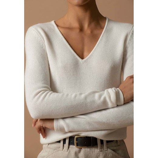 Perfect Cashmere Kaszmirowy sweter &quot;Gaby&quot; w kolorze białym Perfect Cashmere XL promocyjna cena Limango Polska
