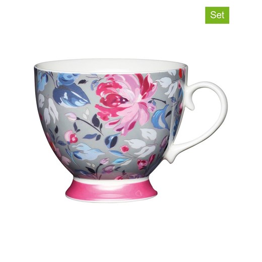 Mikasa Kubki (2 szt.) &quot;Grey Floral&quot; w kolorze szaro-jasnoróżowo-niebieskim - 400 ml ze sklepu Limango Polska w kategorii Dzbanki i zaparzacze - zdjęcie 187586420