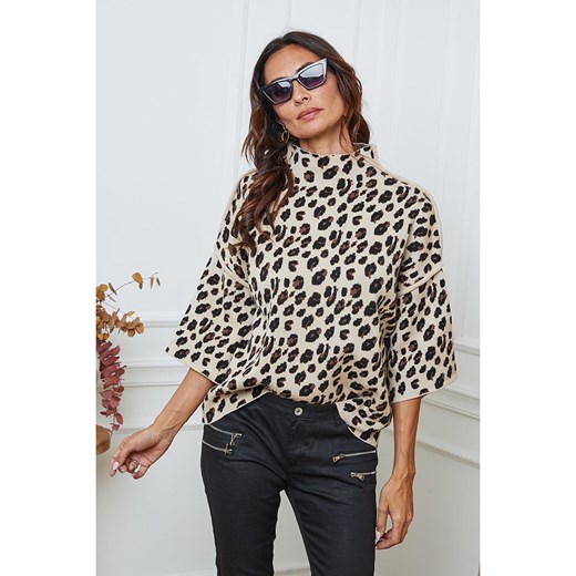 So Cachemire Sweter &quot;Ilev&quot; w kolorze beżowo-jasnobrązowym ze sklepu Limango Polska w kategorii Swetry damskie - zdjęcie 187586740