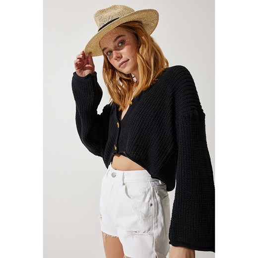 Happiness Istanbul Kardigan w kolorze czarnym Happiness Istanbul onesize okazja Limango Polska