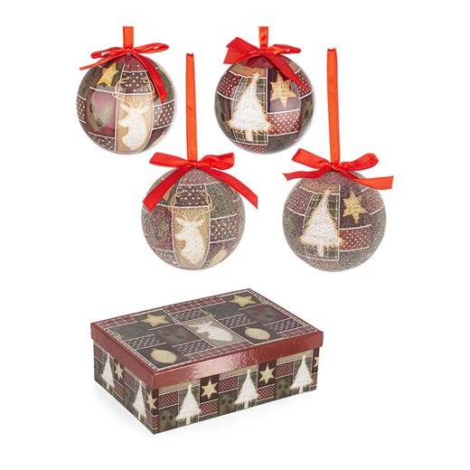 Bizzotto Bombki (6 szt.) &quot;Dory&quot; w kolorze brązowo-czerwonym - Ø 7,5 cm ze sklepu Limango Polska w kategorii Dekoracje bożonarodzeniowe - zdjęcie 187586800