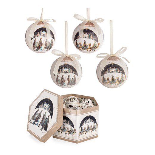 Bizzotto Bombki (14 szt.) &quot;Bliss&quot; w kolorze biało-beżowym - Ø 7,5 cm ze sklepu Limango Polska w kategorii Dekoracje bożonarodzeniowe - zdjęcie 187586802