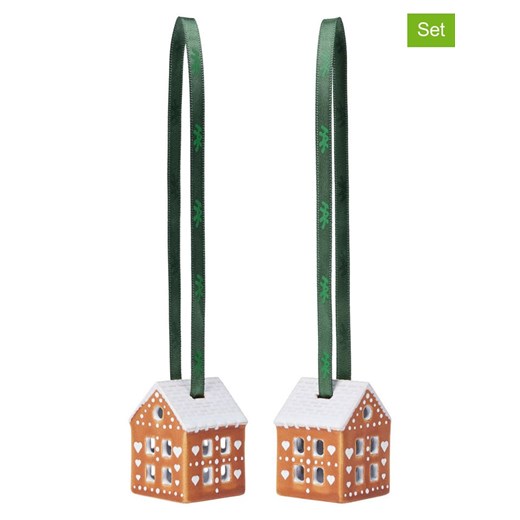 Rosendahl Zawieszki dekoracyjne (2 szt.) w kolorze jasnobrązowym - wys. 5 cm ze sklepu Limango Polska w kategorii Dekoracje bożonarodzeniowe - zdjęcie 187586904