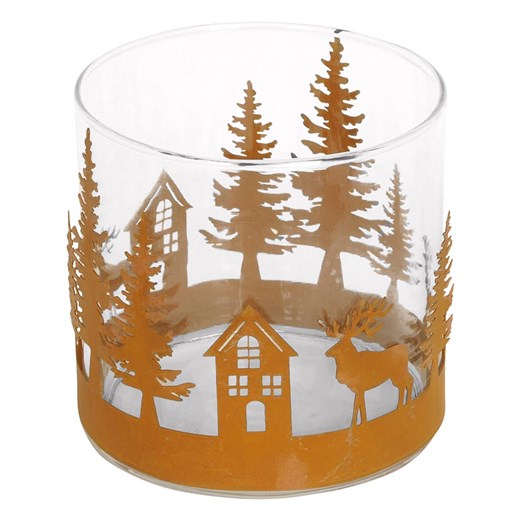 POSIWIO Świecznik w kolorze jasnobrązowym - wys. 15 x Ø 15 cm ze sklepu Limango Polska w kategorii Świeczniki - zdjęcie 187586990