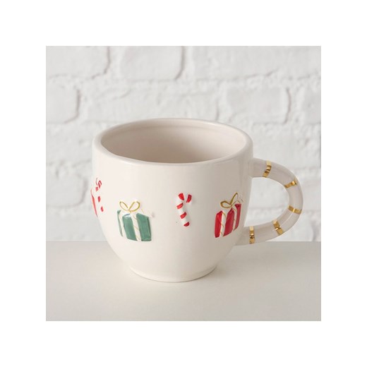 Boltze Kubek jumbo &quot;Bailey&quot; w kolorze biało-czerwono-miętowym - 400 ml ze sklepu Limango Polska w kategorii Naczynia - zdjęcie 187587132