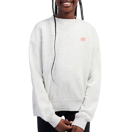 Bluza dziecięca New Balance LAKG0205AHH - szara ze sklepu streetstyle24.pl w kategorii Bluzy dziewczęce - zdjęcie 187587412