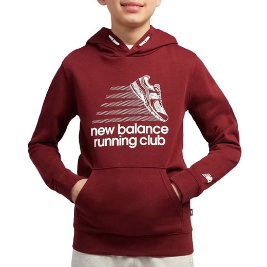 Bluza dziecięca New Balance LAKB0347MHB - bordowa ze sklepu streetstyle24.pl w kategorii Bluzy chłopięce - zdjęcie 187587422