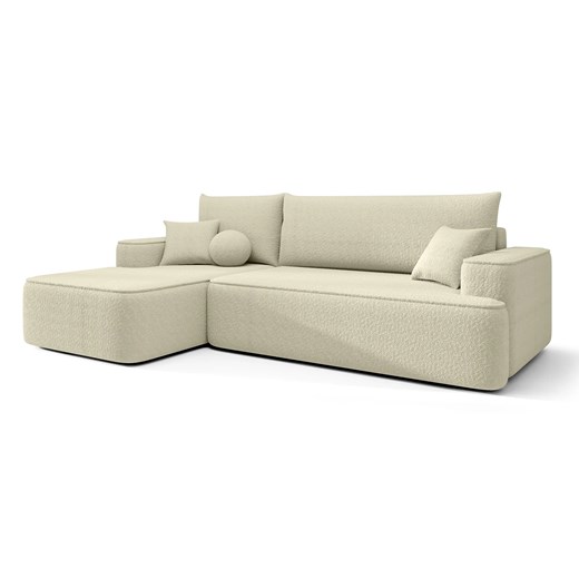 Kremowy narożnik rozkładany z pojemnikiem W3-R73 ze sklepu Edinos.pl w kategorii Narożniki - zdjęcie 187587501