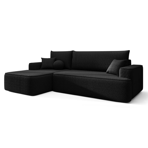 Czarny rozkładany narożnik z pojemnikiem F5-E37 ze sklepu Edinos.pl w kategorii Narożniki - zdjęcie 187587521