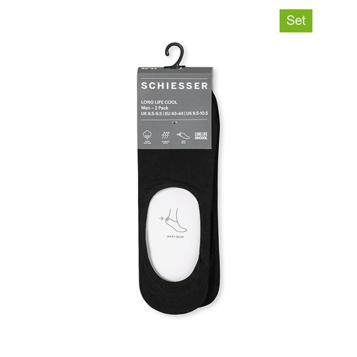 Schiesser Skarpety-stopki (2 pary) w kolorze czarnym ze sklepu Limango Polska w kategorii Skarpetki męskie - zdjęcie 187588514