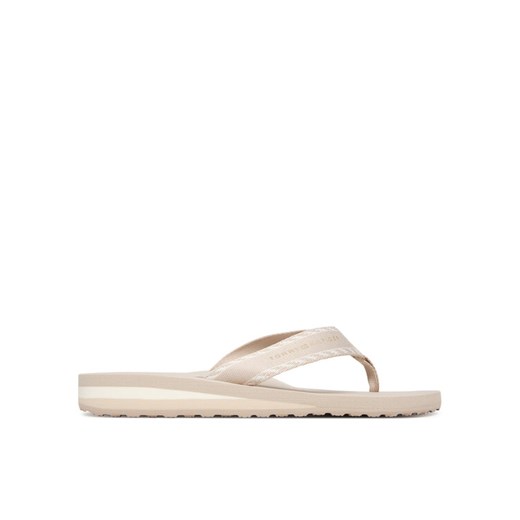 Japonki Tommy Hilfiger Webbing Beach Sandal FW0FW09038 Écru ze sklepu eobuwie.pl w kategorii Klapki damskie - zdjęcie 187588574