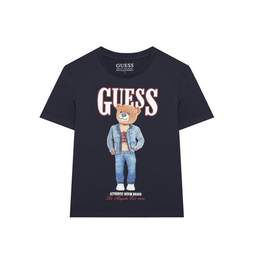Guess T-Shirt L6RI11 K8HM4 Granatowy Regular Fit ze sklepu MODIVO w kategorii T-shirty chłopięce - zdjęcie 187588730