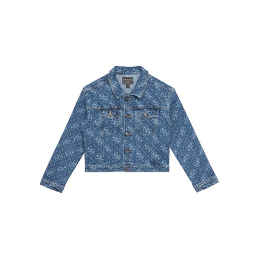 Guess Kurtka jeansowa J6RL02 D5FM0 Niebieski Regular Fit ze sklepu MODIVO w kategorii Kurtki dziewczęce - zdjęcie 187588732