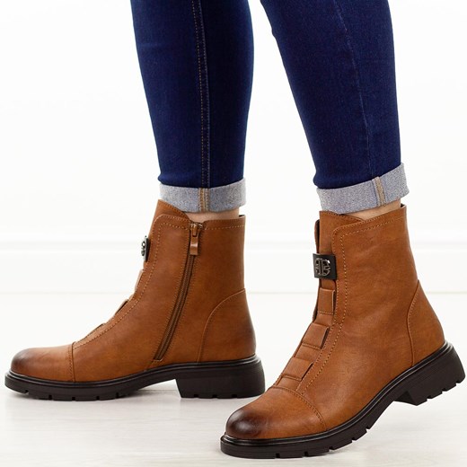 Camelowe botki damskie M.Daszyński 2501-9 ze sklepu suzana.pl w kategorii Botki - zdjęcie 187589080