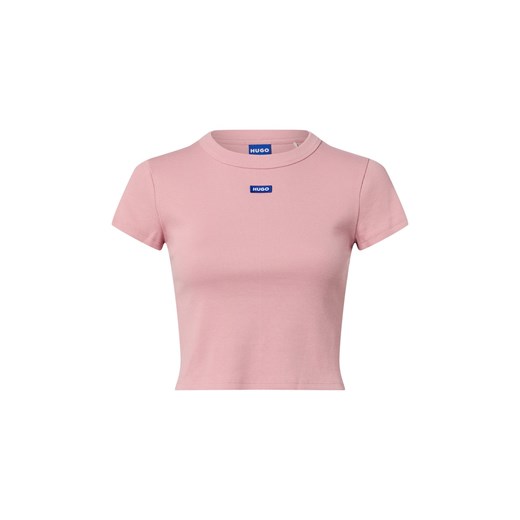 HUGO BLUE Koszulka damska - Baby Tee_B Kobiety Bawełna brudny róż jednolity ze sklepu vangraaf w kategorii Bluzki damskie - zdjęcie 187589141