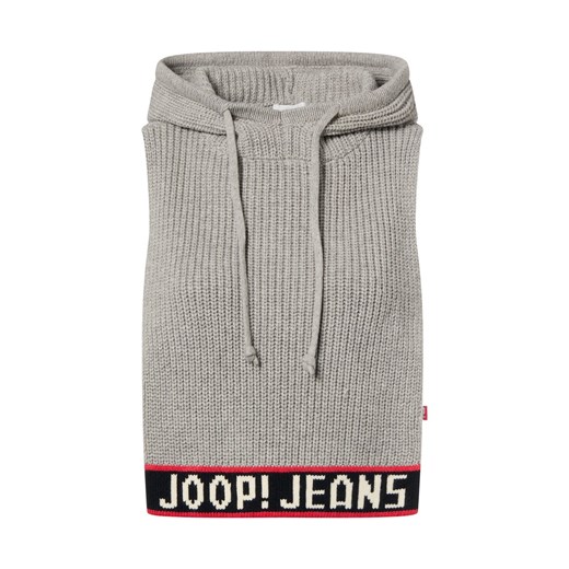 Joop Jeans Damska dzianinowa kamizelka z kapturem z wełny dziewiczej - Krota Kobiety Bawełna szary wzorzysty ze sklepu vangraaf w kategorii Kamizelki damskie - zdjęcie 187589142