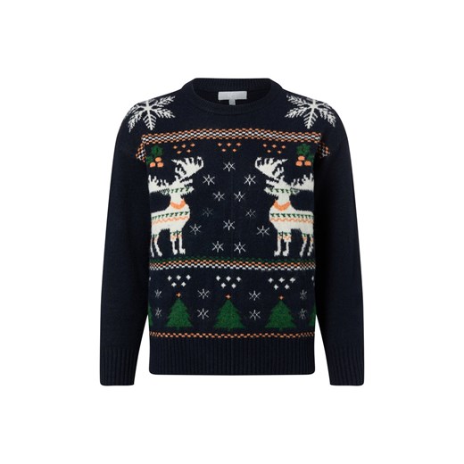 VG Damski sweter z dzianiny z zawartością wełny Kobiety Sztuczne włókno granatowy wzorzysty ze sklepu vangraaf w kategorii Swetry damskie - zdjęcie 187589144