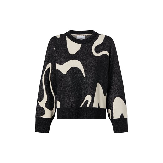 Nümph Damski sweter z dzianiny - NUMitzy Kobiety Sztuczne włókno antracytowy wzorzysty ze sklepu vangraaf w kategorii Swetry damskie - zdjęcie 187589153