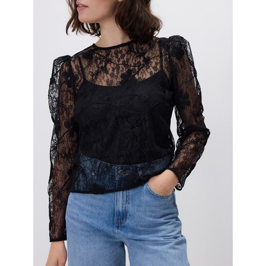 Reserved - Koronkowa bluzka - czarny ze sklepu Reserved w kategorii Bluzki damskie - zdjęcie 187589742