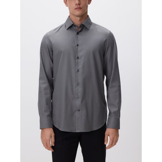 Reserved - Koszula slim fit z drobnym wzorem - szary ze sklepu Reserved w kategorii Koszule męskie - zdjęcie 187589790