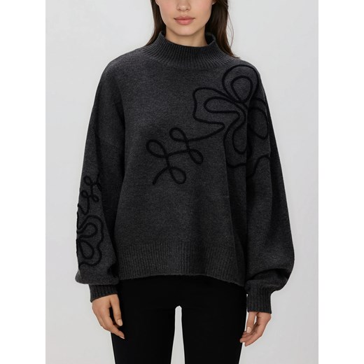 Reserved - Sweter oversize - ciemnoszary ze sklepu Reserved w kategorii Swetry damskie - zdjęcie 187589800