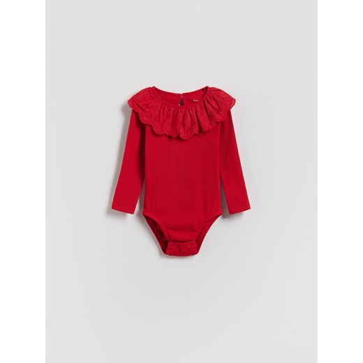 Reserved - Body z kołnierzykiem - czerwony ze sklepu Reserved w kategorii Body niemowlęce - zdjęcie 187589854