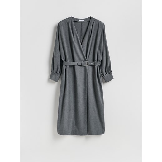 Reserved - Sukienka z paskiem - ciemnoszary ze sklepu Reserved w kategorii Sukienki - zdjęcie 187589924
