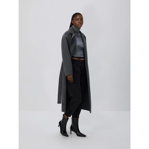 Reserved - Jeansy paperbag z paskiem - czarny ze sklepu Reserved w kategorii Jeansy damskie - zdjęcie 187590080