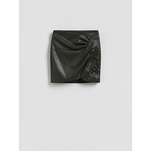 Reserved - Spódnica z marszczeniem - ciemnozielony ze sklepu Reserved w kategorii Spódnice - zdjęcie 187590124