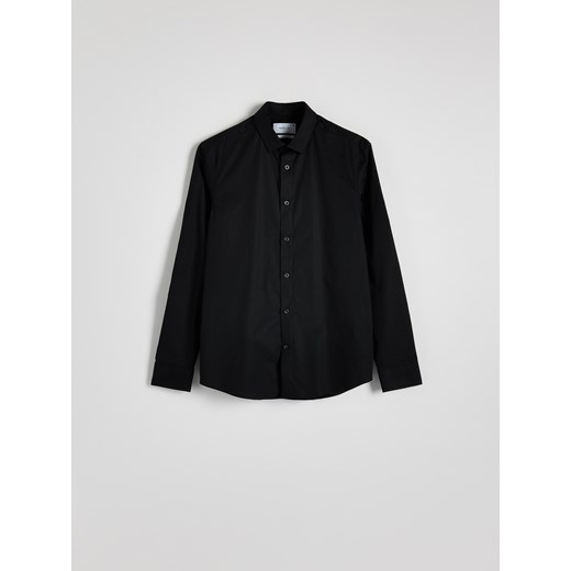 Reserved - Bawełniana koszula slim fit - czarny ze sklepu Reserved w kategorii Koszule męskie - zdjęcie 187590201