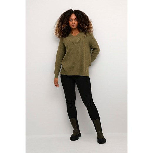 CULTURE Sweter w kolorze khaki ze sklepu Limango Polska w kategorii Swetry damskie - zdjęcie 187593740