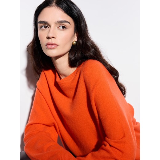Mohito - Wełniany pomarańczowy sweter - pomarańczowy ze sklepu Mohito w kategorii Swetry damskie - zdjęcie 187594002