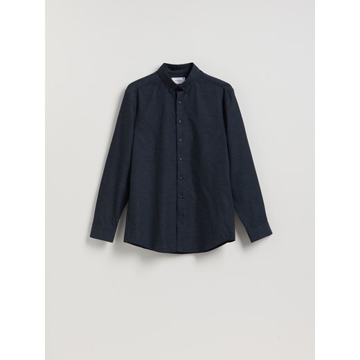 Reserved - Bawełniana koszula regular fit - granatowy ze sklepu Reserved w kategorii Koszule męskie - zdjęcie 187594282