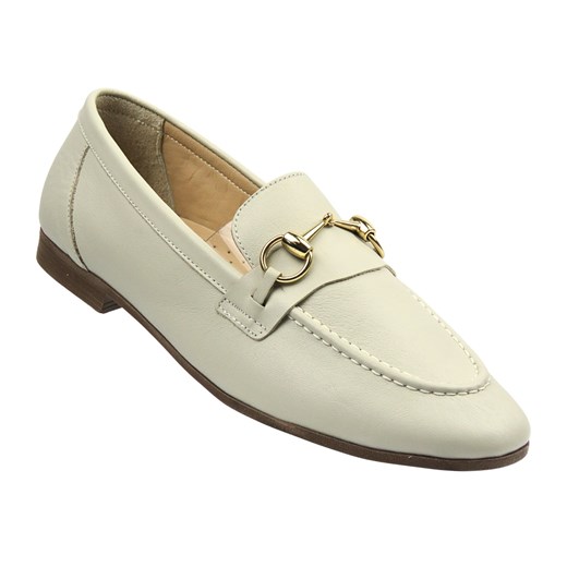 Eleganckie mokasyny damskie ze skóry naturalnej Venezia B002LEBEOBM138, beż ze sklepu ulubioneobuwie w kategorii Mokasyny damskie - zdjęcie 187594783