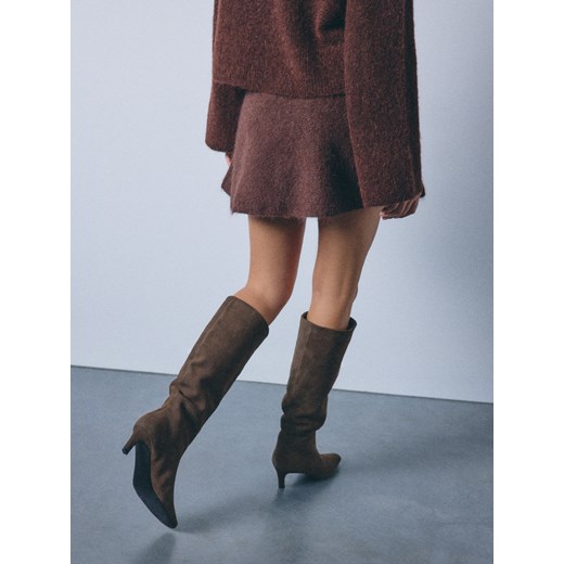 Mohito - Kozaki na obcasie - zielony ze sklepu Mohito w kategorii Kozaki damskie - zdjęcie 187595364