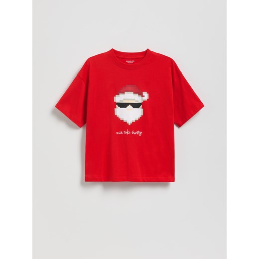 Reserved - Świąteczny t-shirt - czerwony ze sklepu Reserved w kategorii T-shirty chłopięce - zdjęcie 187595422