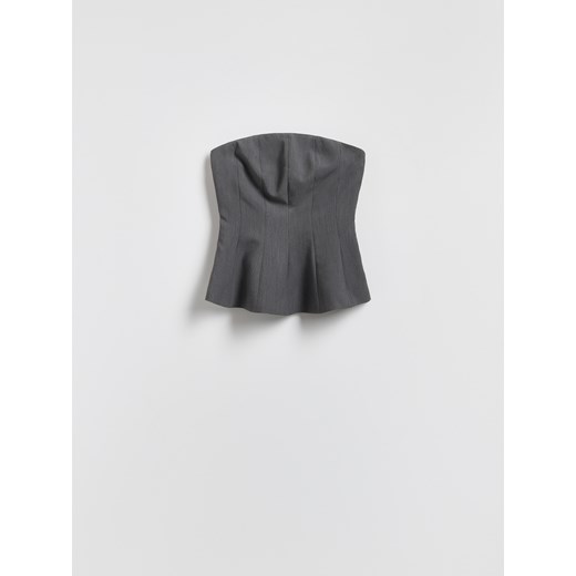 Reserved - Gorsetowy top - jasnoszary ze sklepu Reserved w kategorii Bluzki damskie - zdjęcie 187595451
