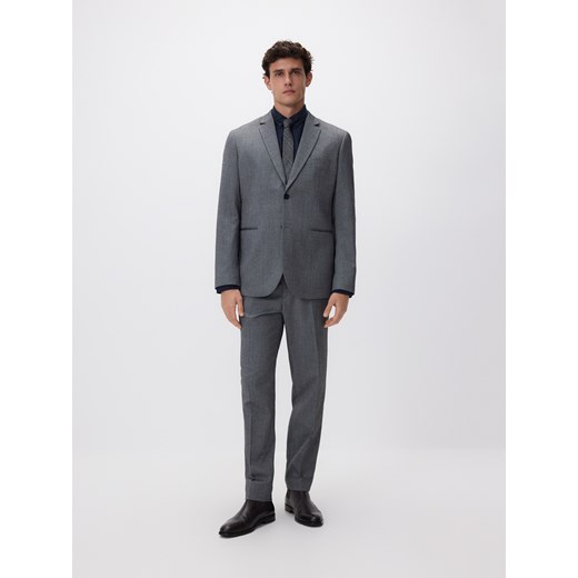 Reserved - Bawełniana koszula regular fit - granatowy ze sklepu Reserved w kategorii Koszule męskie - zdjęcie 187595483