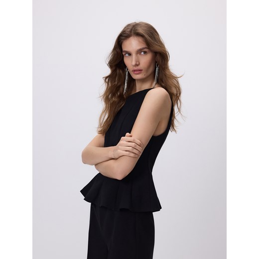 Reserved - Bluzka z baskinką - czarny ze sklepu Reserved w kategorii Bluzki damskie - zdjęcie 187595683
