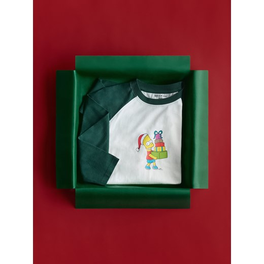 Reserved - Longsleeve The Simpsons - złamana biel ze sklepu Reserved w kategorii T-shirty chłopięce - zdjęcie 187596043