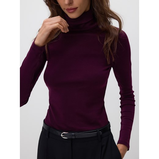 Reserved - Bawełniany golf - bordowy ze sklepu Reserved w kategorii Swetry damskie - zdjęcie 187596350
