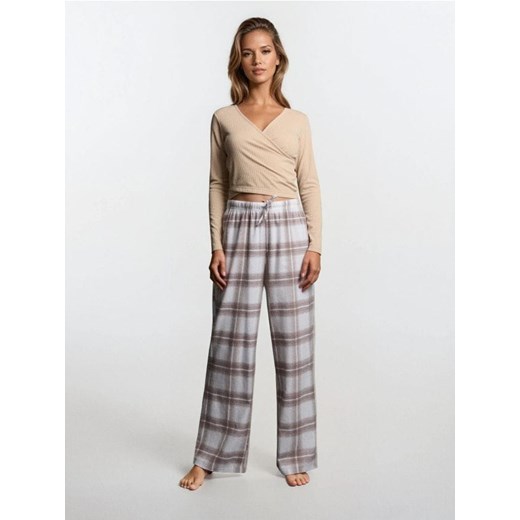 Sinsay - Spodnie od piżamy w kratę - beżowy Sinsay XL Sinsay