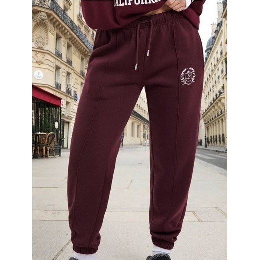 Sinsay - Spodnie jogger w stylu akademickim - bordowy ze sklepu Sinsay w kategorii Spodnie damskie - zdjęcie 187597434