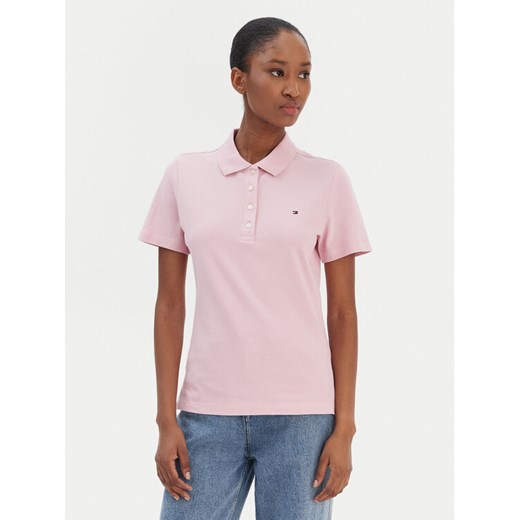 Tommy Hilfiger Polo 1985 WW0WW43225 Różowy Slim Fit ze sklepu MODIVO w kategorii Bluzki damskie - zdjęcie 187598482