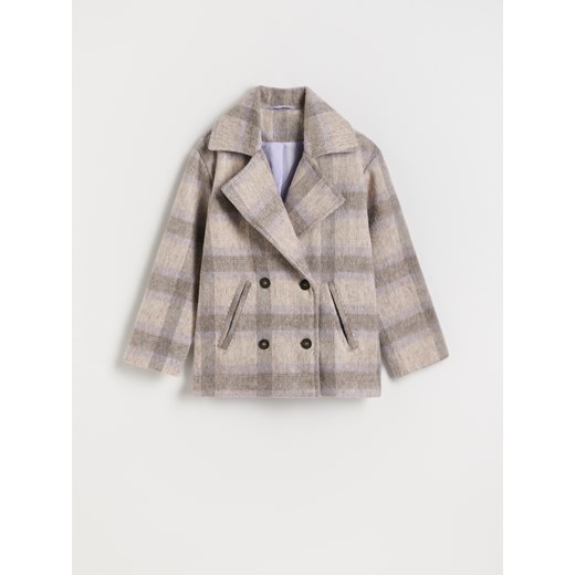 Reserved - Krótki płaszcz z wełną - wielobarwny ze sklepu Reserved w kategorii Płaszcze dziewczęce - zdjęcie 187599464